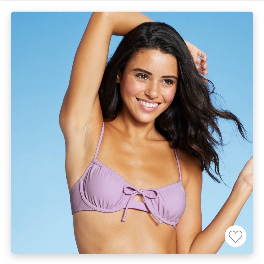 Shirred underwire bikini top